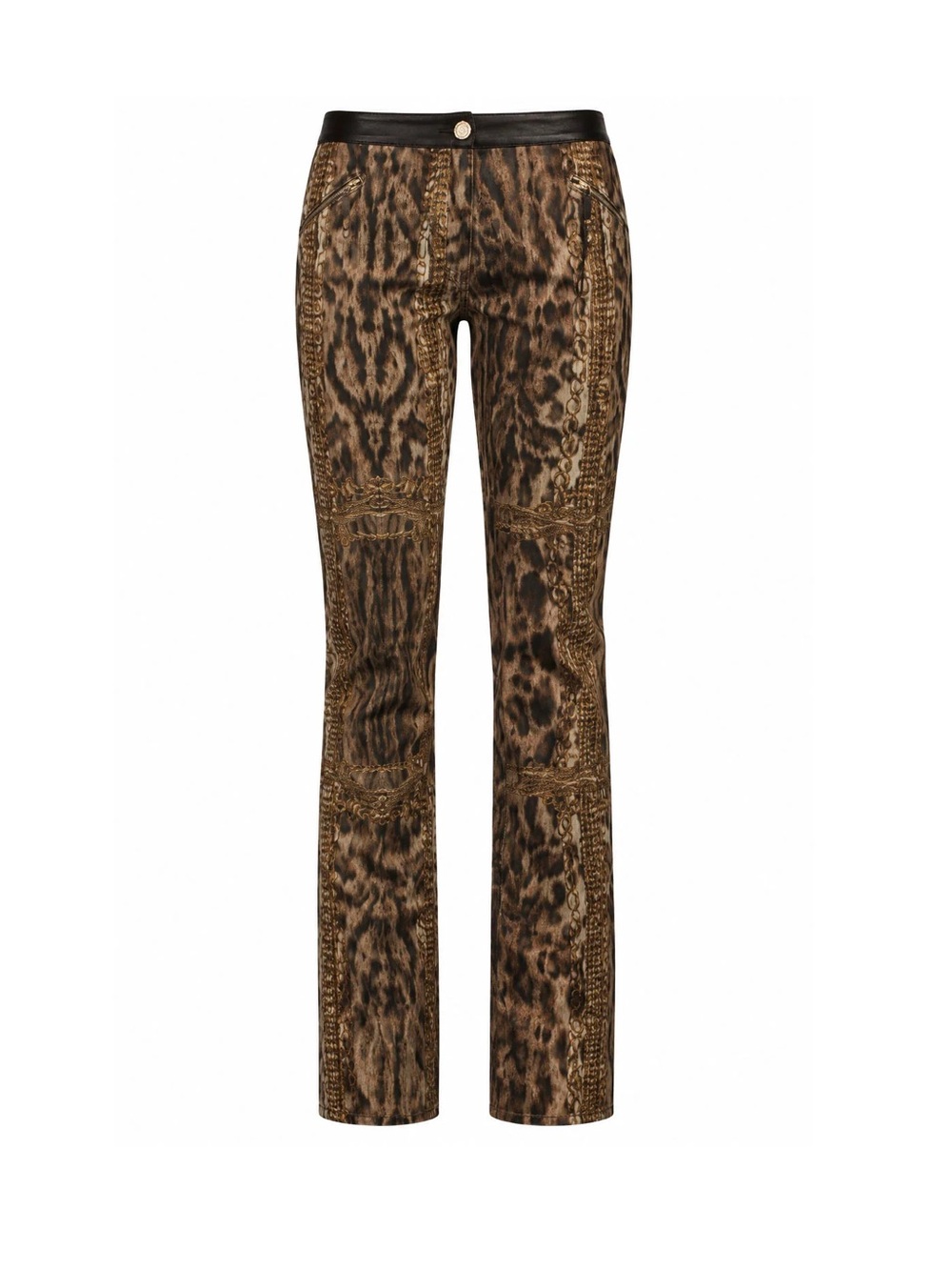 Roberto Cavalli Fall/Winter 2003 "Gold Legacy" Leopard and Chain Print Pants